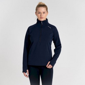 Chandails En Molleton Craghoppers Dynamic Pro Half Zip Femme Bleu Marine | CPNK32409