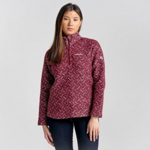 Chandails En Molleton Craghoppers Talladale Half Zip Femme Rouge | JWKO13596