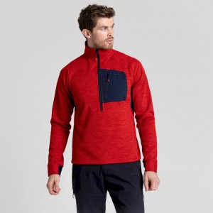 Chandails En Molleton Craghoppers Tarbert Half Zip Homme Rouge | STCA28693