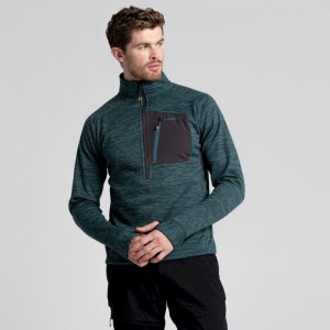 Chandails En Molleton Craghoppers Tarbert Half Zip Homme Vert | PMHO43028