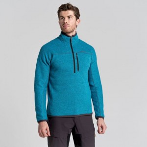 Chandails En Molleton Craghoppers Torney Half Zip Homme Turquoise | JPDQ07296