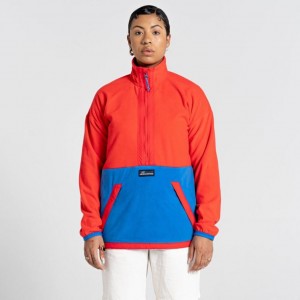 Chandails En Molleton Craghoppers Welwood Half Zip Femme Orange Bleu | YETH29810