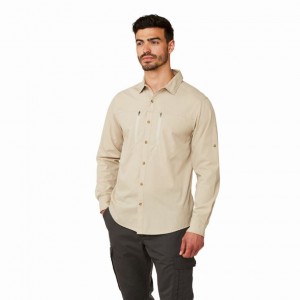 Chemises Craghoppers Kiwi Boulder Long Sleeve Homme Beige | ICFT93875