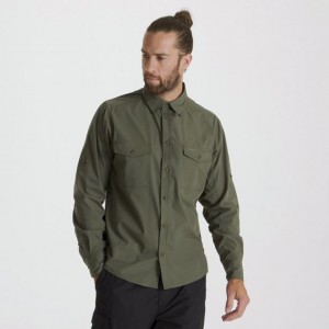 Chemises Craghoppers Kiwi Long Sleeve Homme Vert Olive | LJCW36204