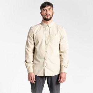 Chemises Craghoppers Kiwi Ridge Long Sleeve Homme Beige | WLJU35078