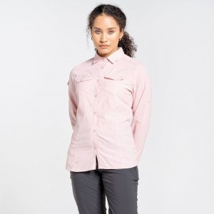 Chemises Craghoppers NosiLife Adventure II Long Sleeve Femme Rose | MFBJ16802