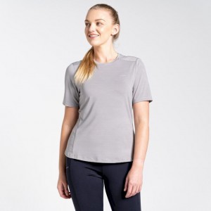 T Shirts Craghoppers Aliso Corta Sleeve Femme Grise | LENT04569