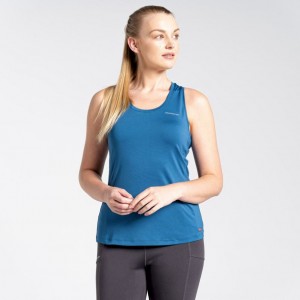 T Shirts Craghoppers Aliso Vest Femme Bleu | PKFG69025