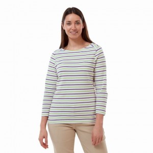 T Shirts Craghoppers Blanca 3/4 Sleeved Femme Multicolore | GARM14805