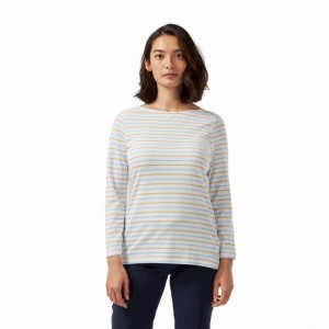 T Shirts Craghoppers Blanca 3/4 Sleeved Femme Multicolore | DBZC07284