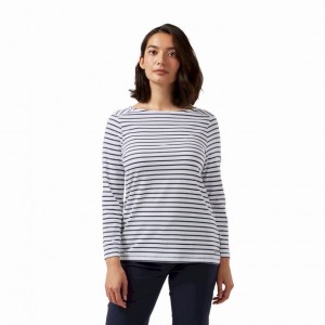 T Shirts Craghoppers Blanca 3/4 Sleeved Femme Bleu Marine | CBZP35091