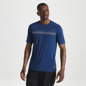 T Shirts Craghoppers Dynamic Corta Sleeve Poseidon Homme Bleu | GCAJ32890