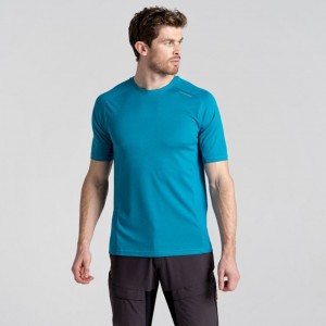 T Shirts Craghoppers Dynamic Pro Corta Sleeve Homme Bleu | VPLW08167