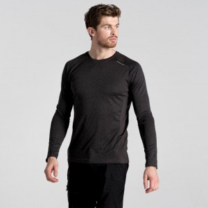 T Shirts Craghoppers Dynamic Pro Long Sleeve Homme Noir | ZTOI89305