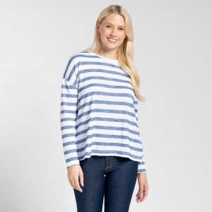 T Shirts Craghoppers NosiLife Cora Long Sleeve Femme Bleu | YBIF39604