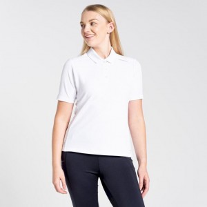 T Shirts Craghoppers NosiLife Corta Sleeve Polo Femme Blanche | APVE05621