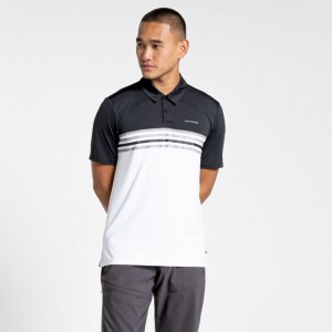 T Shirts Craghoppers NosiLife Pro Corta Sleeve Polo Homme Noir Blanche | ATCI08359