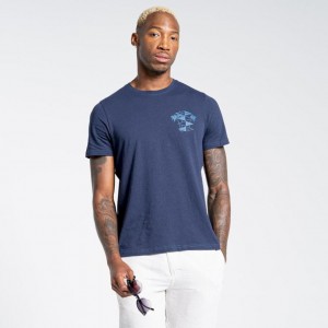 T Shirts Craghoppers Nosibotanical Sten Corta Sleeve Homme Bleu Marine | NYCK51360