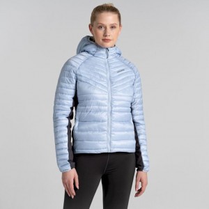 Vestes Isolées Craghoppers ExpoLite Encapuchonné Femme Bleu | IHRQ67481