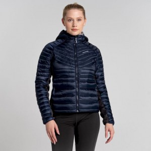 Vestes Isolées Craghoppers ExpoLite Encapuchonné Femme Bleu Marine | JSEP98547