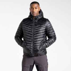 Vestes Isolées Craghoppers ExpoLite Encapuchonné Homme Noir | URDI06584