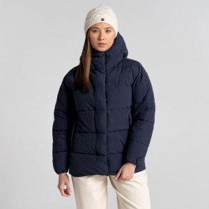 Vestes Isolées Craghoppers Madora Encapuchonné Femme Bleu Marine | BIFO64138