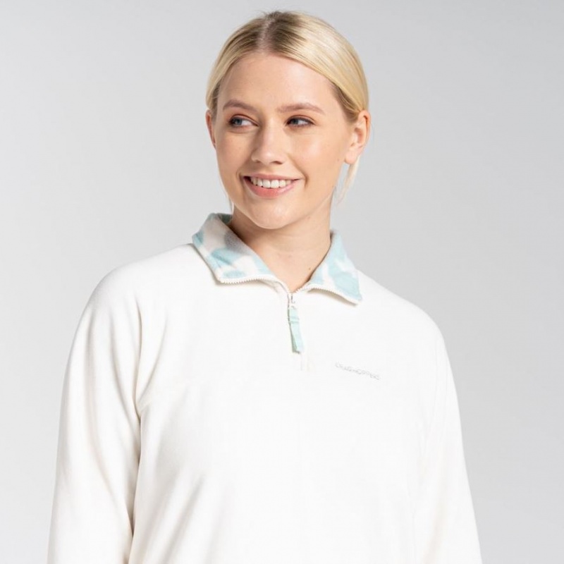 Chandails En Molleton Craghoppers Cabrillo Half Zip Femme Blanche | TOXW12460