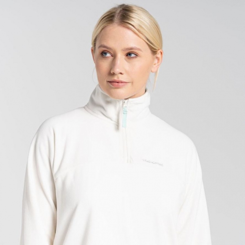 Chandails En Molleton Craghoppers Cabrillo Half Zip Femme Blanche | TOXW12460