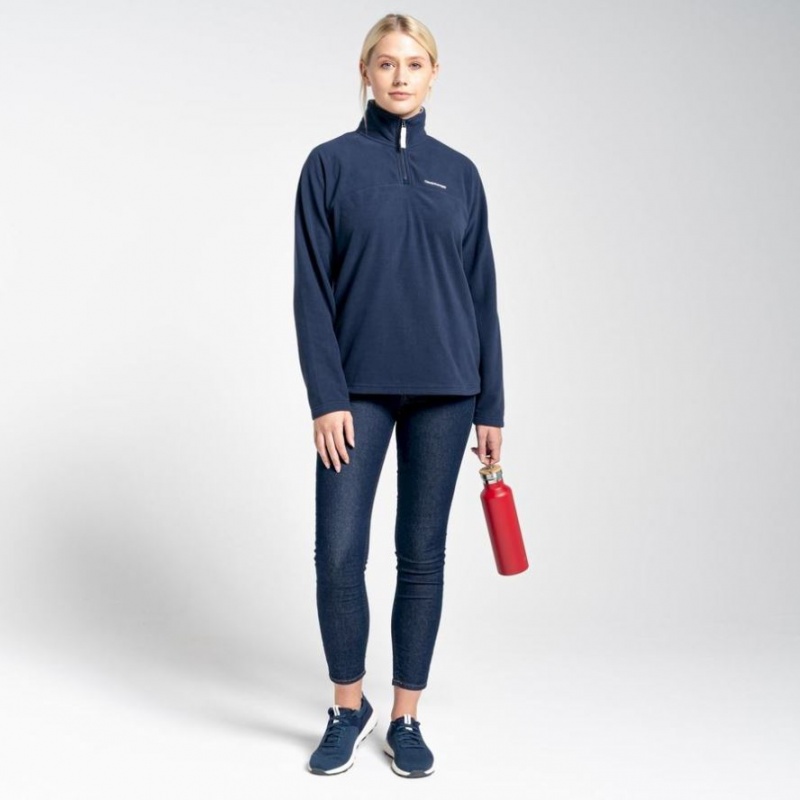 Chandails En Molleton Craghoppers Cabrillo Half Zip Femme Bleu Marine | VYXP38012