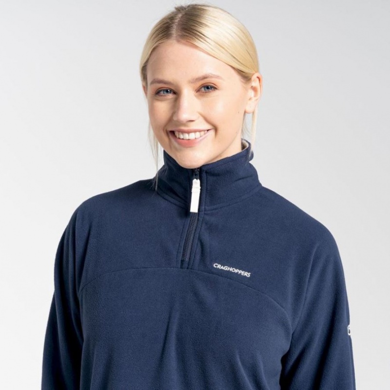 Chandails En Molleton Craghoppers Cabrillo Half Zip Femme Bleu Marine | VYXP38012