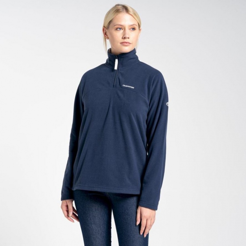 Chandails En Molleton Craghoppers Cabrillo Half Zip Femme Bleu Marine | VYXP38012