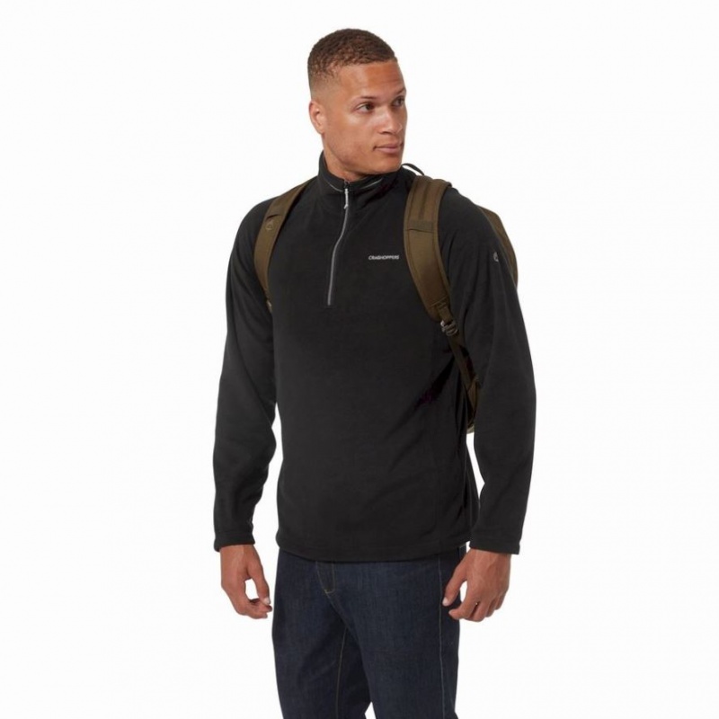 Chandails En Molleton Craghoppers Corey Half Zip Homme Noir | AKVF74268