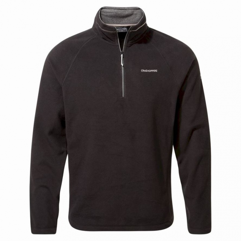 Chandails En Molleton Craghoppers Corey Half Zip Homme Noir | AKVF74268