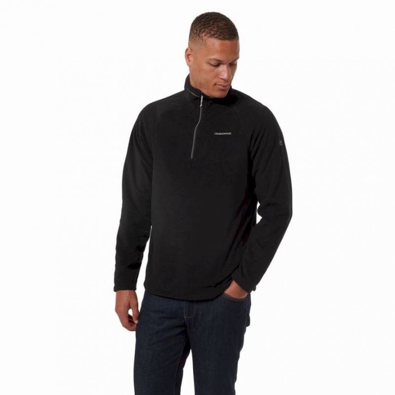 Chandails En Molleton Craghoppers Corey Half Zip Homme Noir | AKVF74268