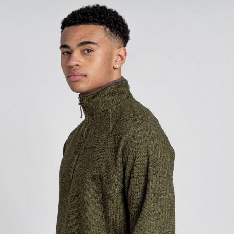 Chandails En Molleton Craghoppers Durrus Half Zip Homme Vert Olive | KBMA98547