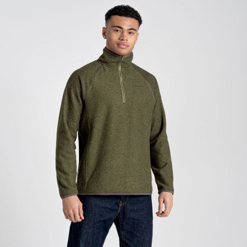 Chandails En Molleton Craghoppers Durrus Half Zip Homme Vert Olive | KBMA98547