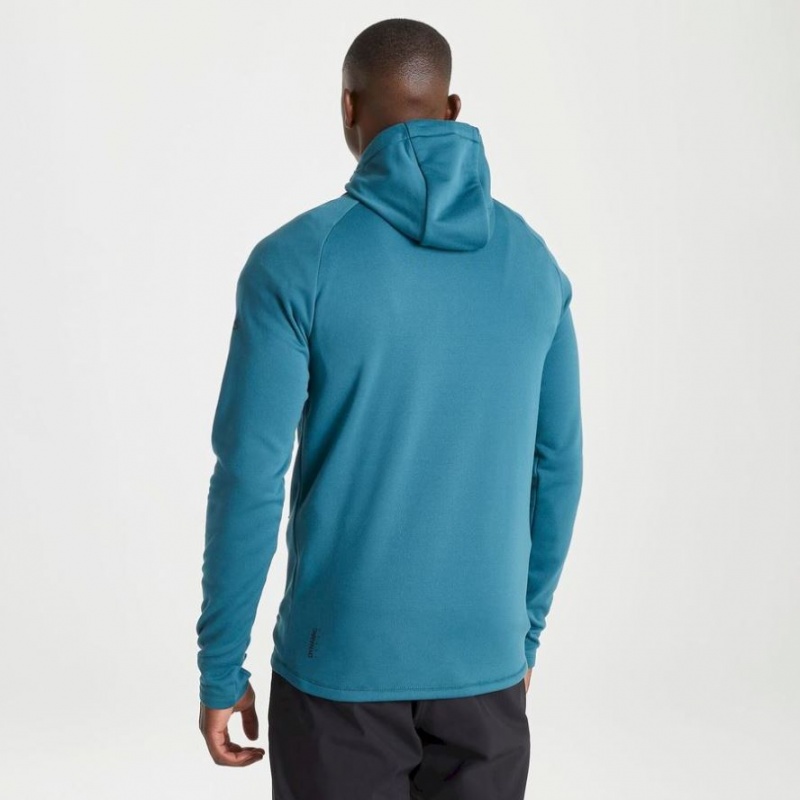 Chandails En Molleton Craghoppers Dynamic Encapuchonné Half Zip D'hiver Homme Bleu | DUZJ94382