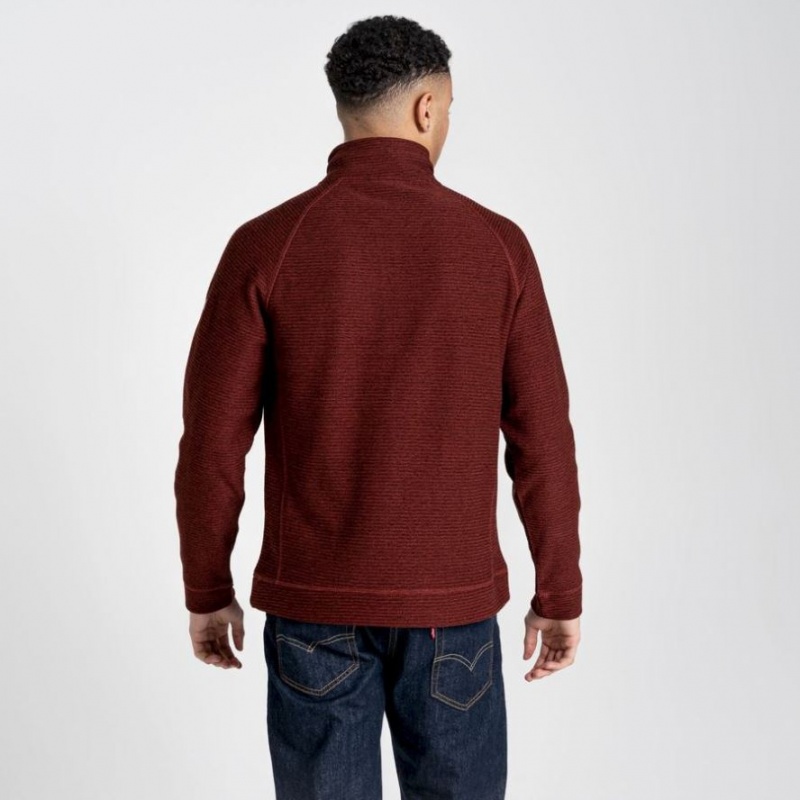 Chandails En Molleton Craghoppers Elton Half Zip Homme Bordeaux | UJIT86541