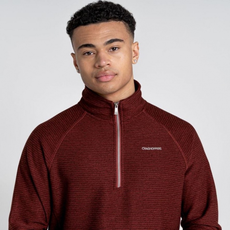 Chandails En Molleton Craghoppers Elton Half Zip Homme Bordeaux | UJIT86541