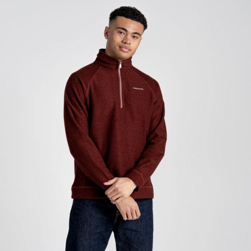 Chandails En Molleton Craghoppers Elton Half Zip Homme Bordeaux | UJIT86541