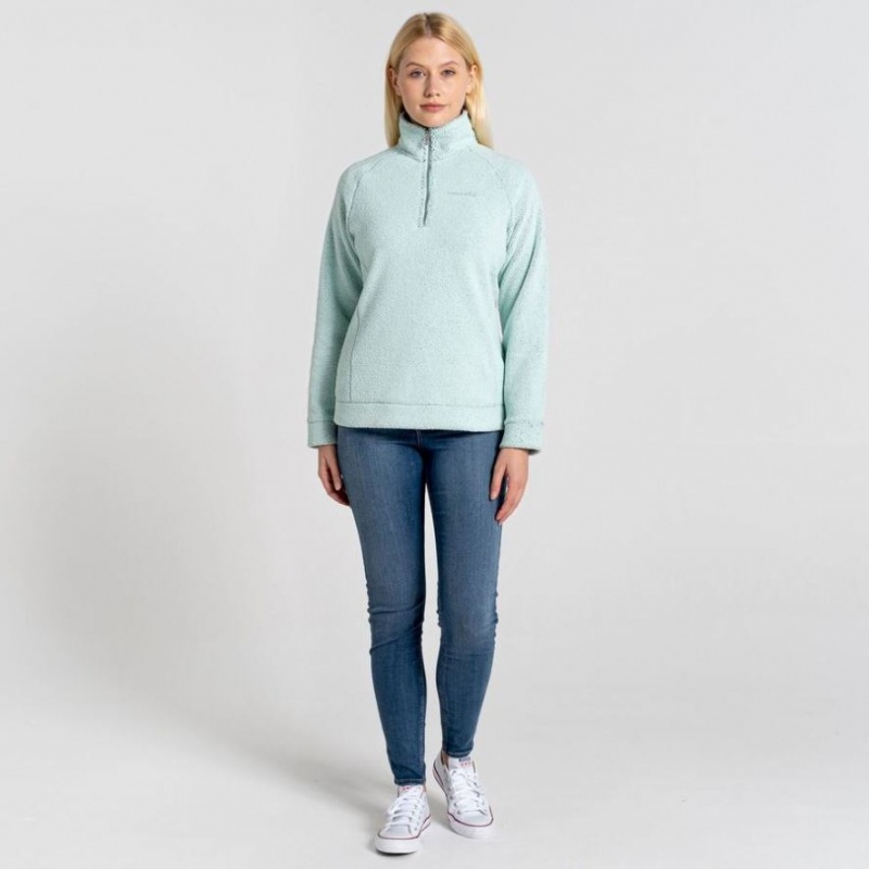 Chandails En Molleton Craghoppers Lilian Half Zip Femme Menthe | GYAS72593