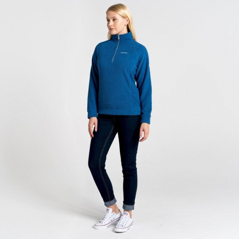 Chandails En Molleton Craghoppers Lilian Half Zip Femme Bleu | CPXH03912