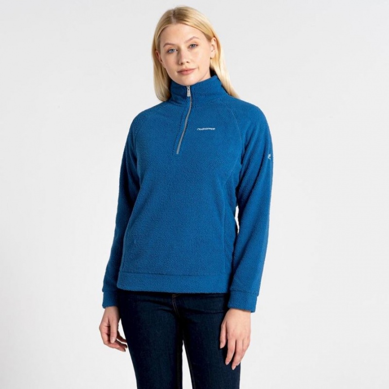 Chandails En Molleton Craghoppers Lilian Half Zip Femme Bleu | CPXH03912