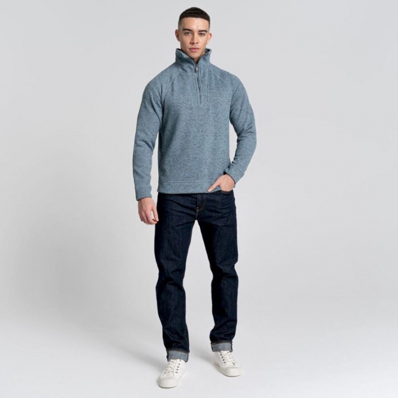 Chandails En Molleton Craghoppers Logan Half Zip Homme Bleu | EFBQ76513