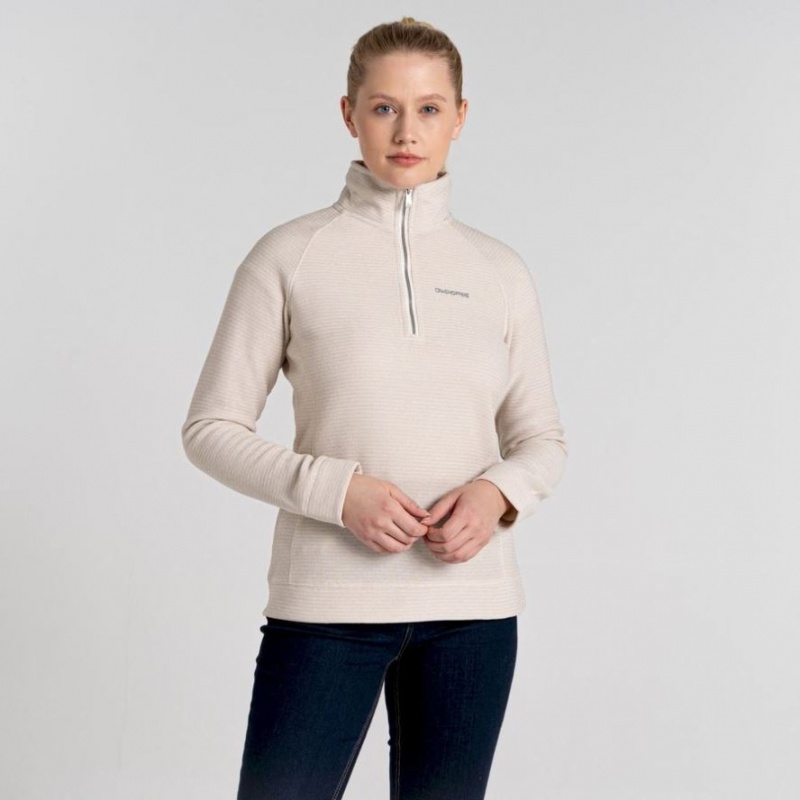 Chandails En Molleton Craghoppers Pharah Half Zip Femme Blanche | IYJW87962