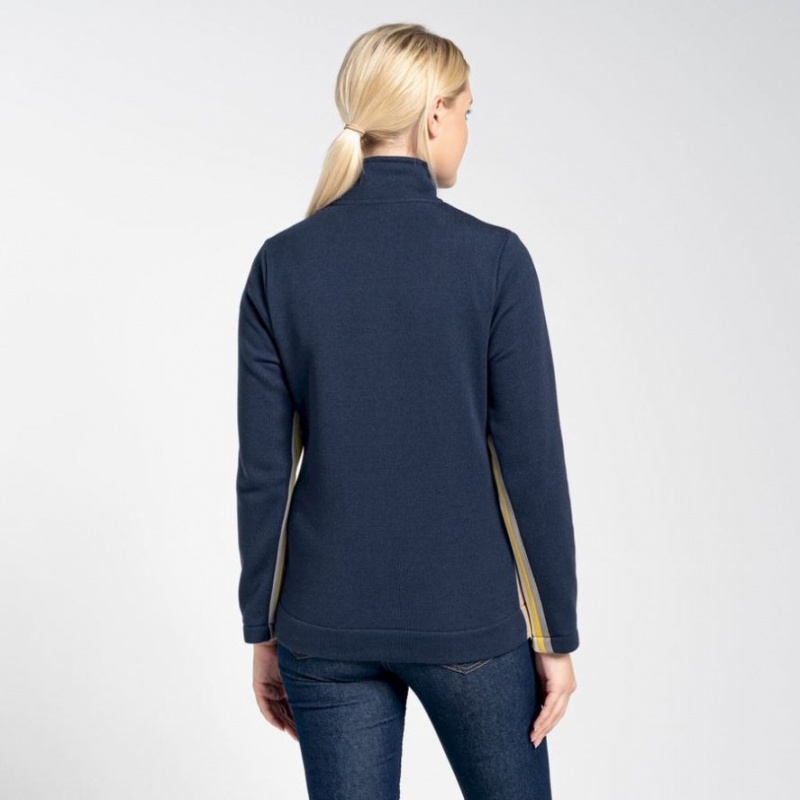 Chandails En Molleton Craghoppers Pinalla Half Zip Femme Bleu Marine | PDAM36715