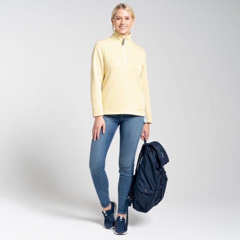 Chandails En Molleton Craghoppers Pinalla Half Zip Femme Jaune | VIWY49315