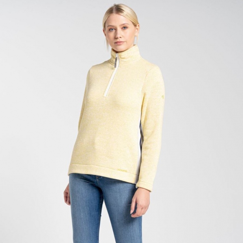 Chandails En Molleton Craghoppers Pinalla Half Zip Femme Jaune | VIWY49315