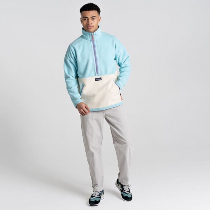 Chandails En Molleton Craghoppers Spindle Half Zip Homme Turquoise Clair | SWDB79261