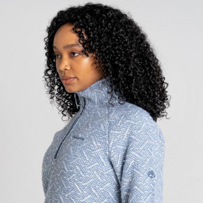 Chandails En Molleton Craghoppers Talladale Half Zip Femme Bleu | TIZG87546